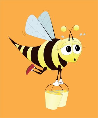 Hard working bee clipart