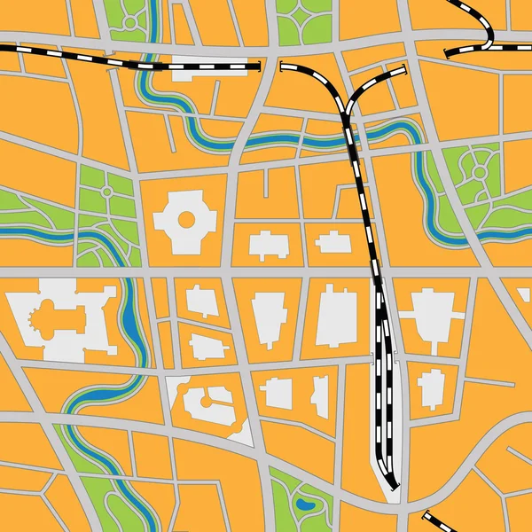 架空の都市地図 (シームレスなベクトル画像) — ストックベクタ