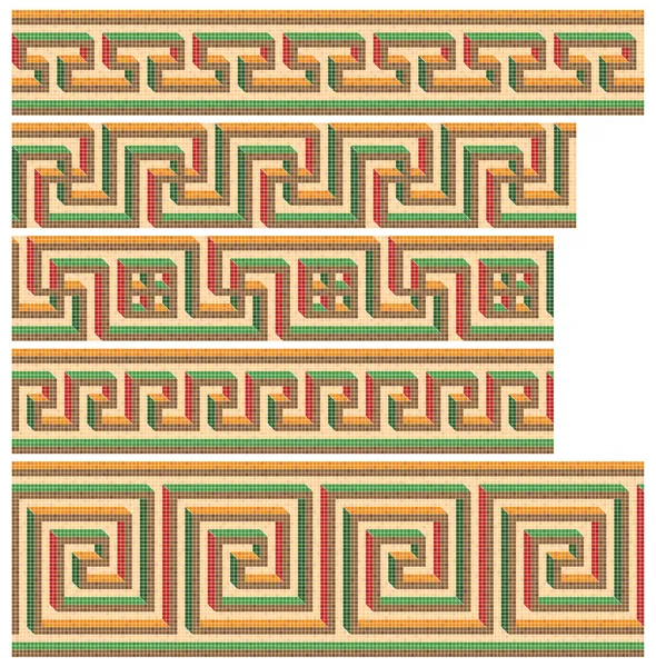 Mosaicos greco-romanos sin costura — Vector de stock