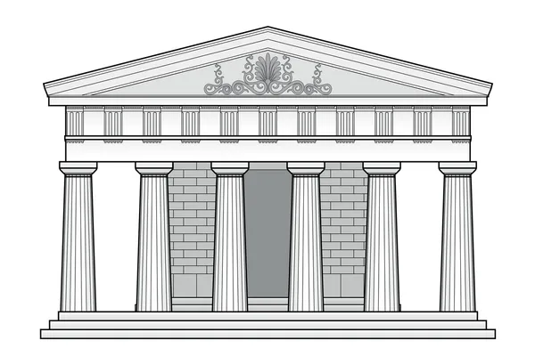 Görög dór templom — Stock Vector