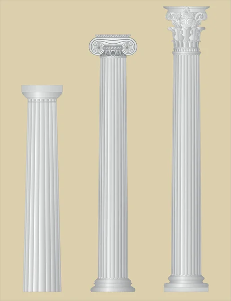Greek columns with details — Stock Vector