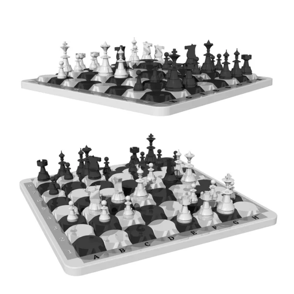 Chess and oval shaped chess fields — Stock Photo, Image