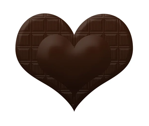 Sweet dark brown chocolate heart — Stock Photo, Image