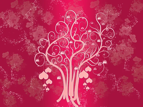 Pink tree of hearts