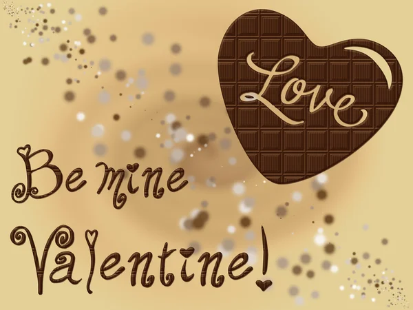 Valentin-Schokoladenkarte — Stockfoto