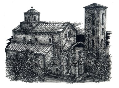 The Sopocani monastery clipart