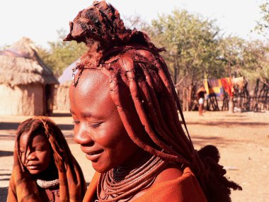 Namibian girls from himba tribe clipart