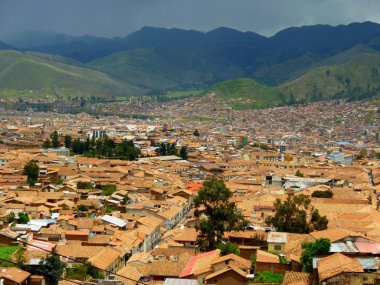 View of historical cuzco, peru clipart