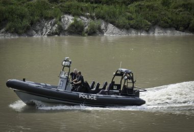 Police River Boat clipart