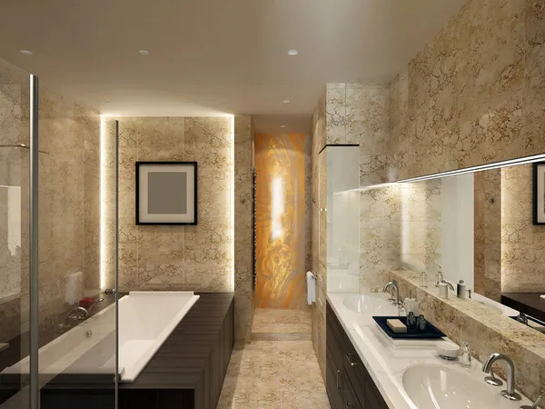Сучасна ванна кімната Стокове Зображення