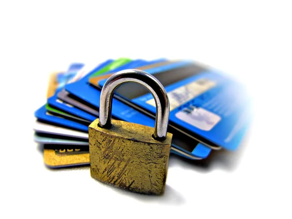 Segurança do cartão de crédito - pin e senha — Fotografia de Stock