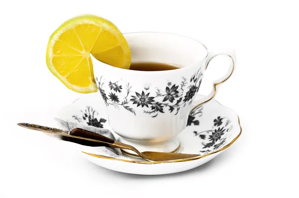 Tea cup - with lemon slice — Stock Photo, Image