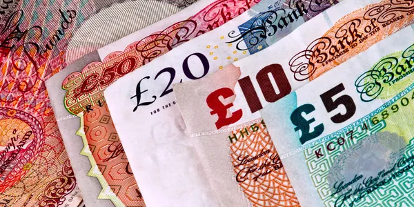 Angielski - brytyjskich banknotów - waluta — Zdjęcie stockowe