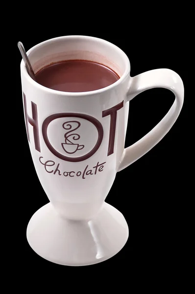 Hot chocolate drink clip art black BG — Stock Photo, Image