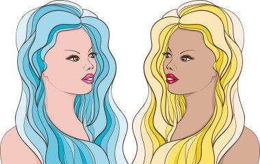 2 girls clipart