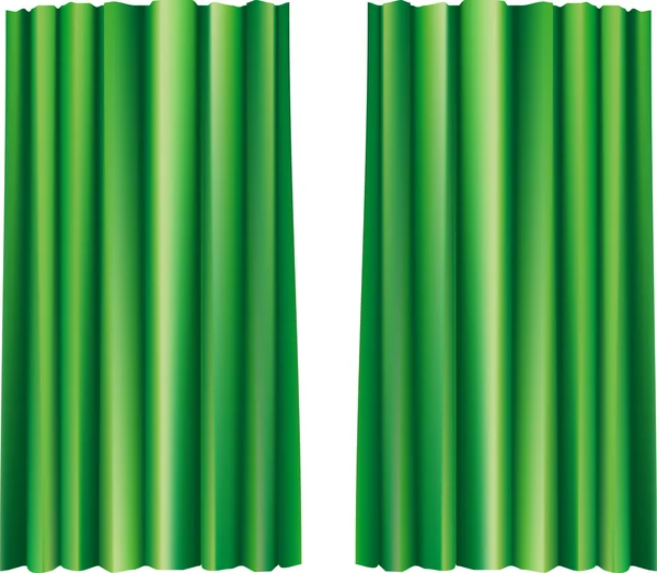 Groene gordijn — Stockvector