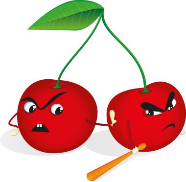 Angry cherry clipart