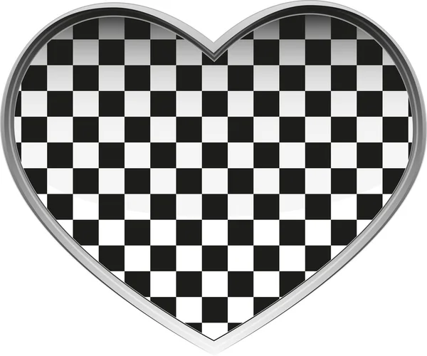 Corazón de ajedrez — Vector de stock