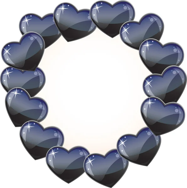 Portée coeur noir — Image vectorielle