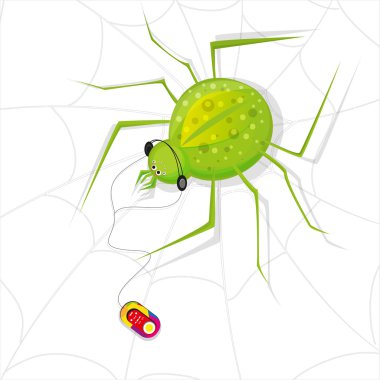 Spider and music clipart