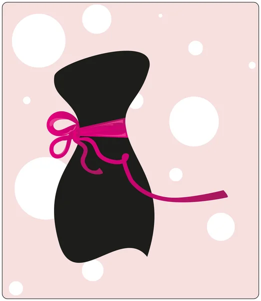 Little black clothes with a ribbon — Stock Vector