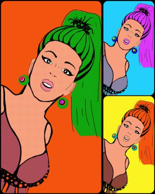 Popart girl clipart