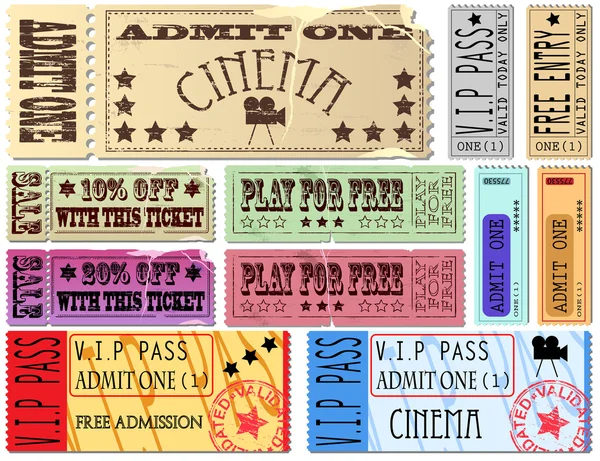 Billets de cinéma — Image vectorielle