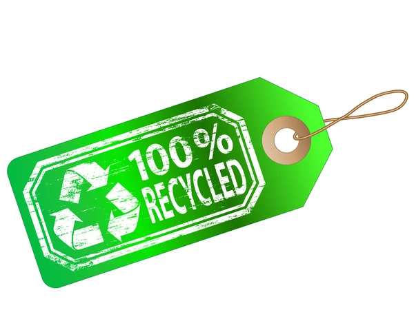 Tag riciclato — Vettoriale Stock