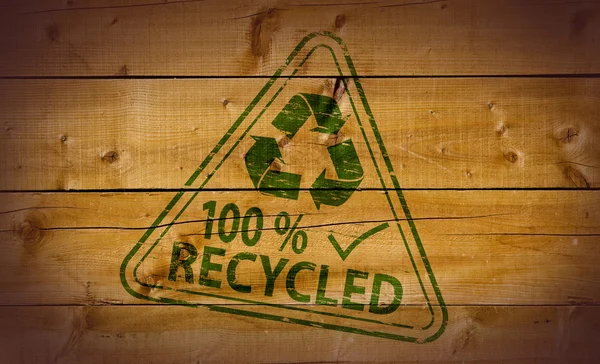 100 Percent Recycled stamp — Stock Photo, Image