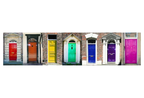 Regenboog deuren — Stockfoto