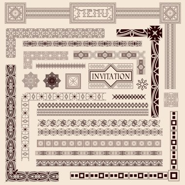 Decorative border elements clipart