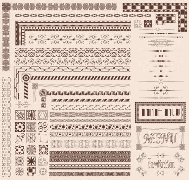 Decorative border elements clipart