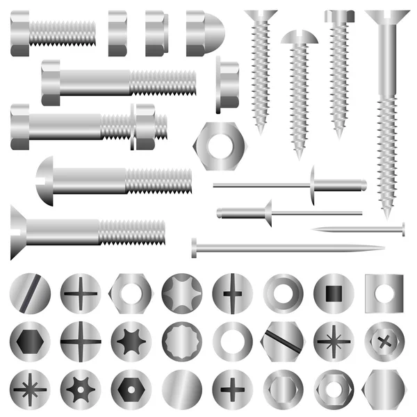 Nuts and bolts — Stock Vector