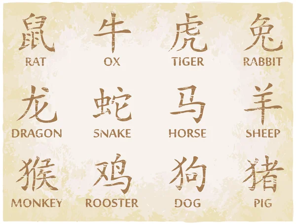 中国黄道带符号 — 图库矢量图片