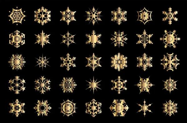Gold Snowflakes — Stock Vector