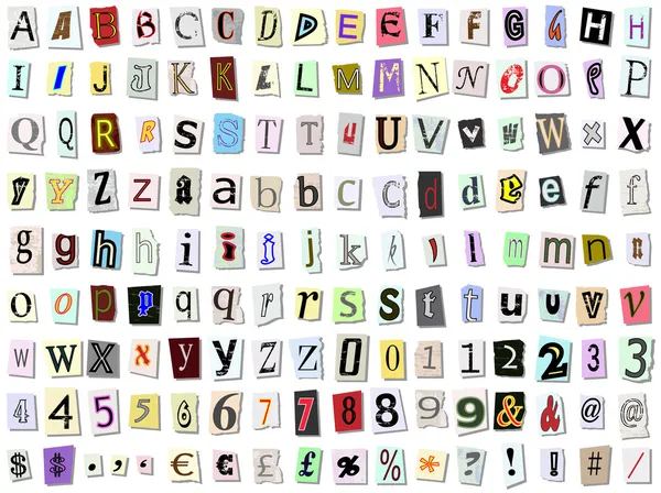 Gescheurd papier lettertype — Stockvector