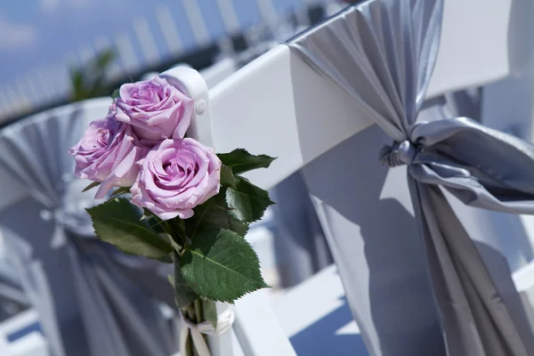 Roseìs with silver ribbon — Stockfoto