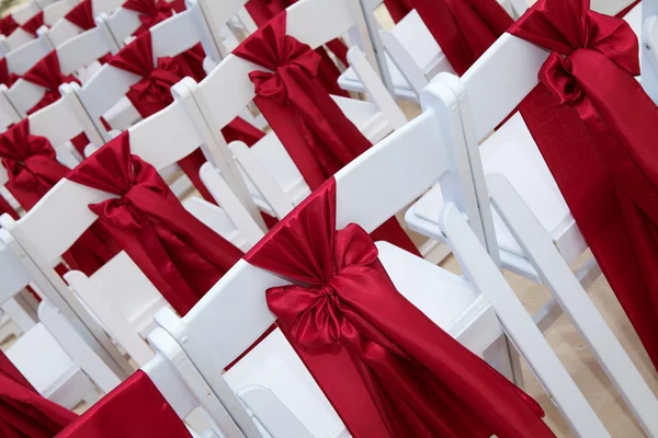 stock image Chair's with red ribbon