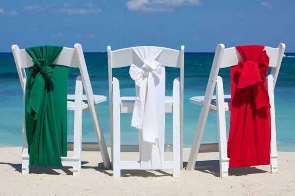 stock image White chair with decoration