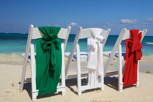 White chair's with decoration — Stock Photo, Image