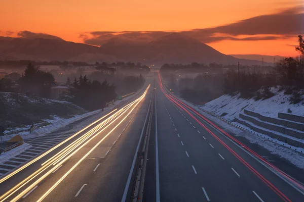 stock image Traffic at night