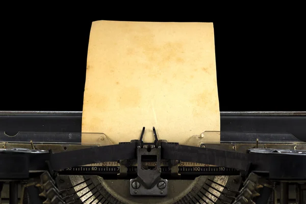 Vecchia macchina da scrivere con carta — Foto Stock