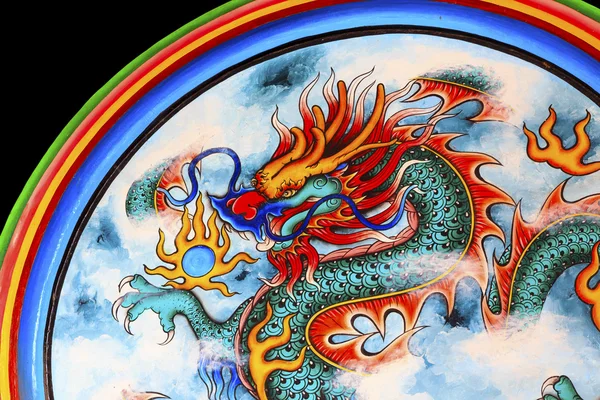 Kinesisk stil dragon wall — Stockfoto