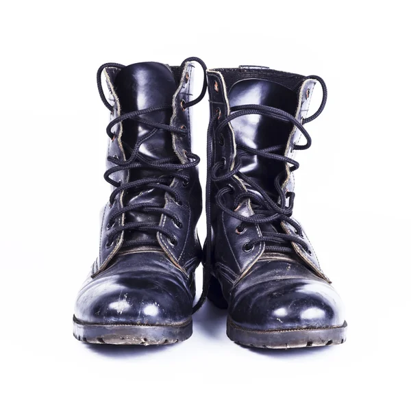 Military boots at Through use. — Stock Photo, Image