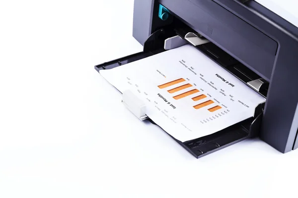 Printer printing business report Stock Image