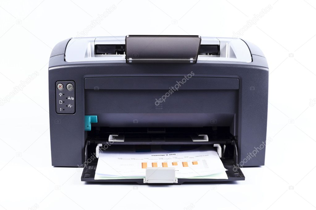 Printer isolated against a white background