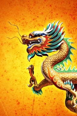 Chinese style dragon statue clipart