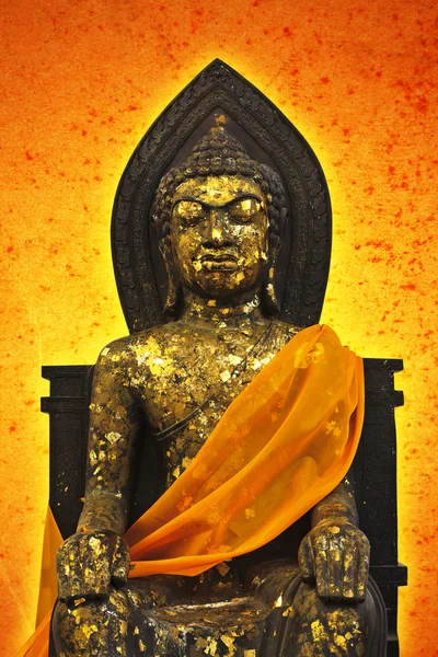 Statua di Buddha su sfondo texture — Foto Stock