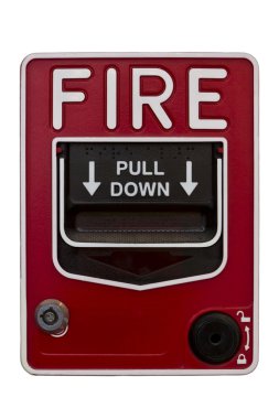 Red wall style fire alarm clipart