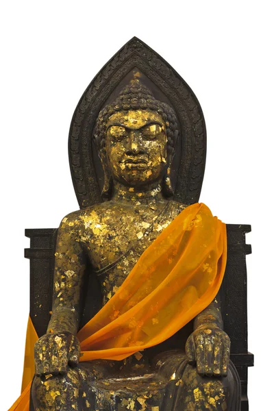 Szobor-ülő buddha, Wat Phra Na Meru, Ayutt — Stock Fotó
